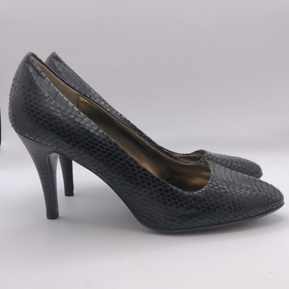 Worthington Snakeskin Pumps Pointed Toe Stiletto Brown Womens 8.5